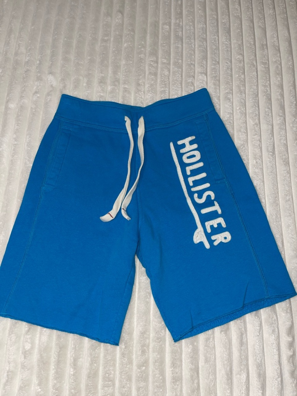 Hollister Bright Blue Logo Drawstring Shorts | Size XS Men